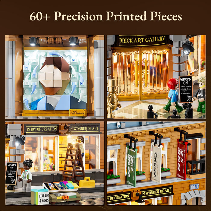 Lumibricks 15007 L9085 Brick Art Gallery Town Life 3400Pcs LED Brick Set