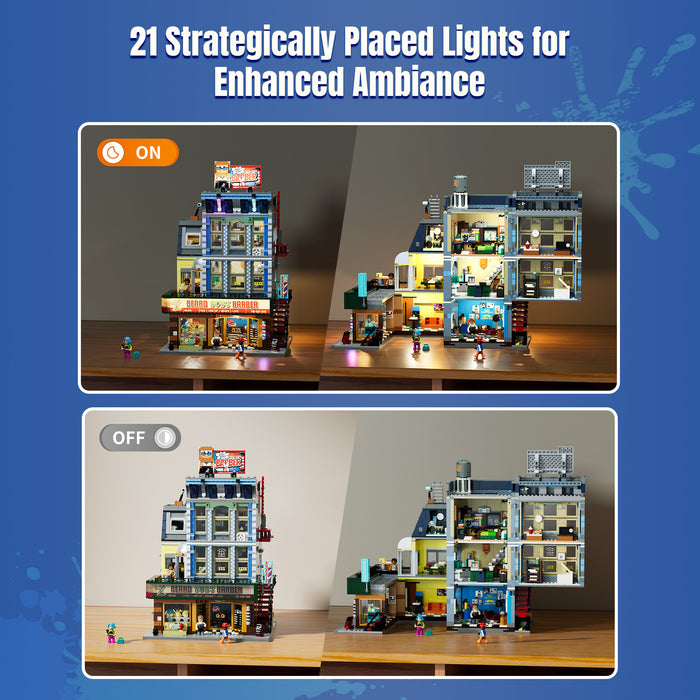 Lumibricks Barbershop 19012 Street Fusion Series 2557PCS LED Building Blocks