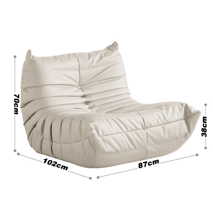 Lazy Sofa Floor Couch Leisure Lounge Foam Pouffe Recliner Soft Vegan Leather