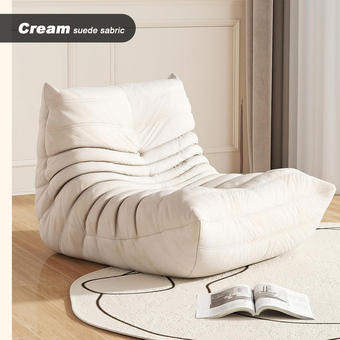 Lazy Sofa Floor Couch Leisure Lounge Foam Pouffe Recliner Soft Suede Sabric