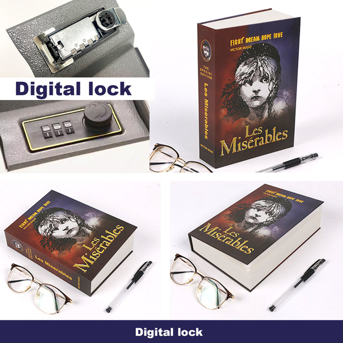 Cash Money box Locker Security Book real paper With Digital Lock Secret