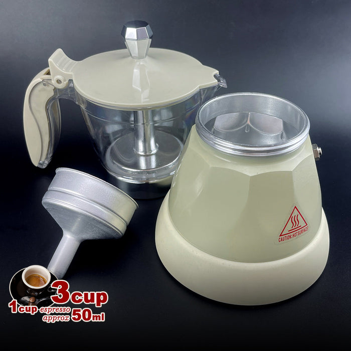 Mornest Electric Espresso Moka Coffee Maker 3cups Italian Classic - Cream Trade Me