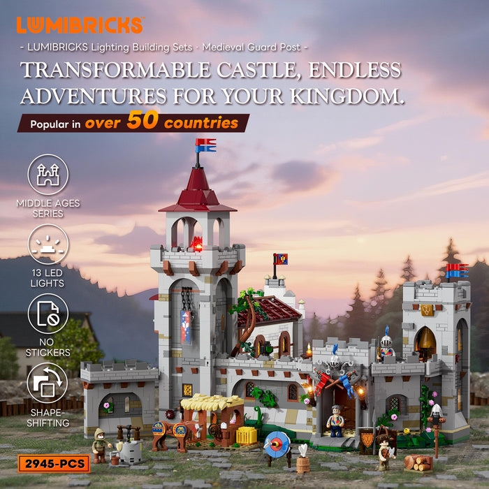Lumibricks 12013 L9119 Medieval Guard Post Middle Age 2945Pcs LED Brick Set