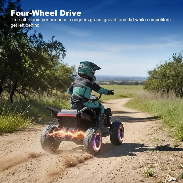 Electric Quad Bike Four-wheel Drive  12V Ride On Toy Wheels For Kids PU Foam
