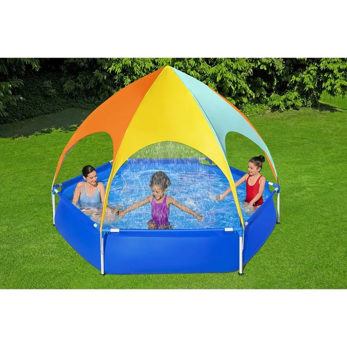 Bestway Kids Sun Shade Swimming Pool Steel Frame UV Canopy Play Pool with Mister