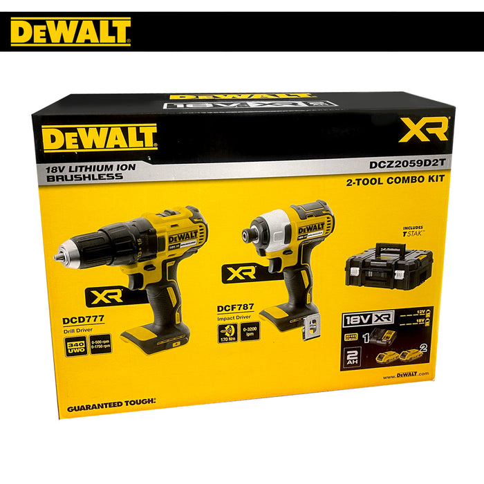 DeWALT 18V Ultimate Power Driver Combo Kit Lithium Ion DCZ2059D2T Brushless