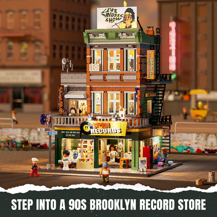 Lumibricks Record Store 19003 F9058 Street Fusion Series 1980PCS LED Blocks