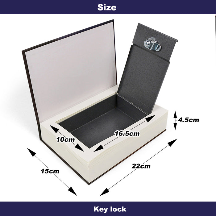 Cash Money box Locker Book Security Secret With 2Key Real Paper