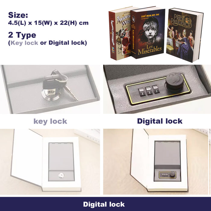 Cash Money box Locker Security Book real paper With Digital Lock Secret