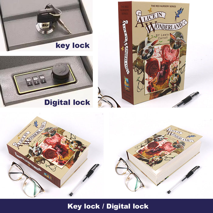 Cash Money box Locker Secret Safe Security Book Hidden With 2Key Or Digital Lock