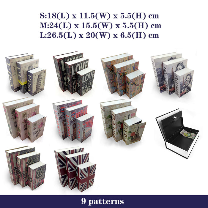 Random Pattern Money Dictionary Secret boxSecurity Book Key Locker Lock Safe Cash Hidden