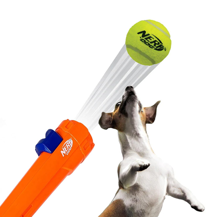 Nerf Dog Fetch Game Mega Set Tennis Ball Blaster With 12 Tennis Balls Orange AU