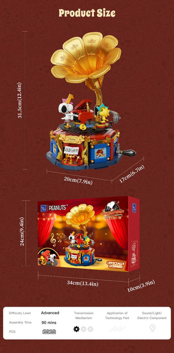 Pantasy Peanuts Snoopy, Phonographe (86911) Set construction figurine Pantasy