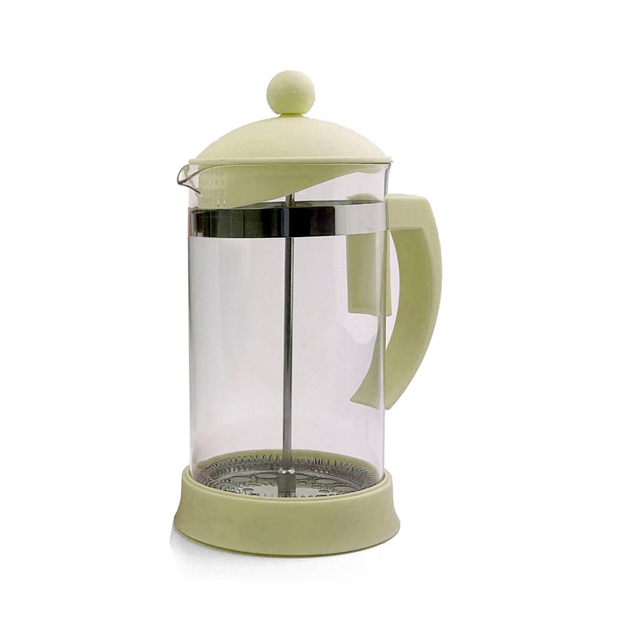 Yellow 1000ml Tea Coffee Maker Tea Pot Macaron Color French Press Coffee Plunger Glass