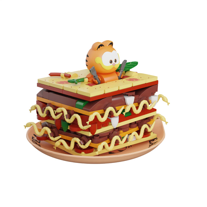 Pantasy 86807 Garfield Foodie Lasagna Brick Set 205PCS Building Blocks Display Model Age 6+