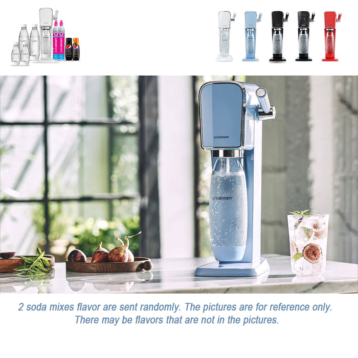 The NEW SodaStream ART Sparkling Water Maker Family Pack 2xCO2 cylinder 5xCarbonating Bottles