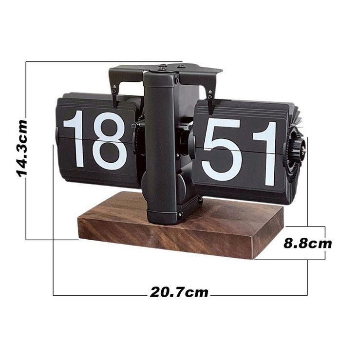 Flip Desk Clock Vintage 24 Hours Anti Slip Base Knob Adjustable Batte