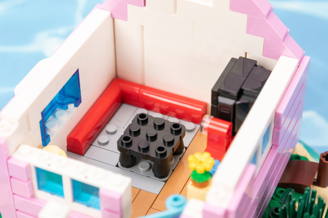 Pantasy Dragon Ball Kame House Construction With Acrylic Figures Set Model Toy 87002