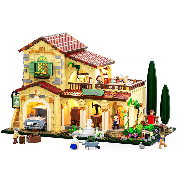 Lumibricks 2800PCS Tuscan Winery Building Blocks Farm Series LED Light Kit L9086