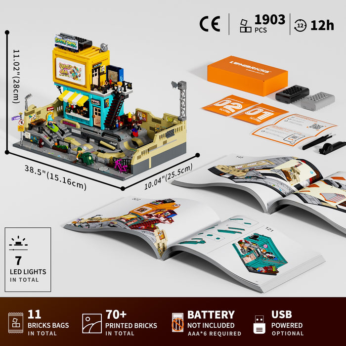 Lumibricks Skate Park 19011 Street Fusion Series 1903PCS LED Building Blocks