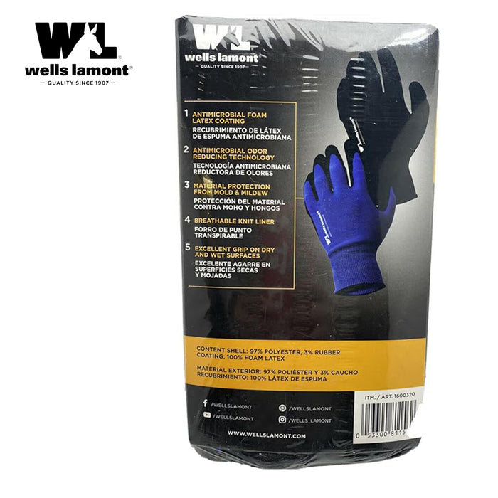 Wells lamont Foam Latex Dipped Work Gloves  Water Repellent 10 Pairs S/M/L AU