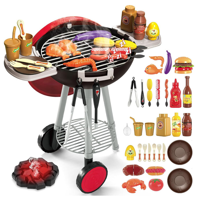 32Pcs BBQ Play Set Kids Kitchen Interactive Grill Cooking Toy Set for Toddlers