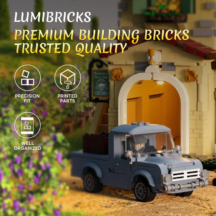 Lumibricks 2800PCS Tuscan Winery Building Blocks Farm Series LED Light Kit L9086