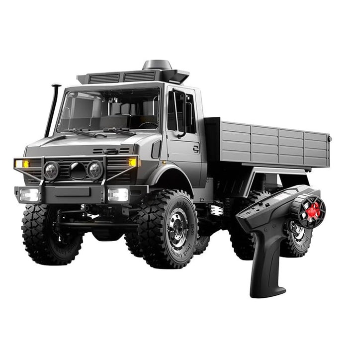1/18 6WD RC Off-Road Crawler Truck, Mercedes-Benz Unimog Style Remote Control Vehicle, 2.4G Full Proportional RC Car with Electric Winch, 2-Speed Gearbox, Metal Frame, 7.4V 500mAh Battery, All Terrain Climbing Model for RC Hobbyists