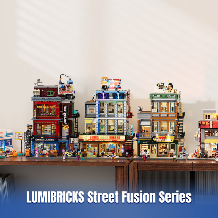 Lumibricks Barbershop 19012 Street Fusion Series 2557PCS LED Building Blocks