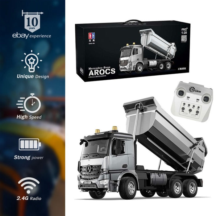 DoubleE E590 003 1/20 RC Dump Truck RTR 6X6 Electric RC Tipper Sounds Lights