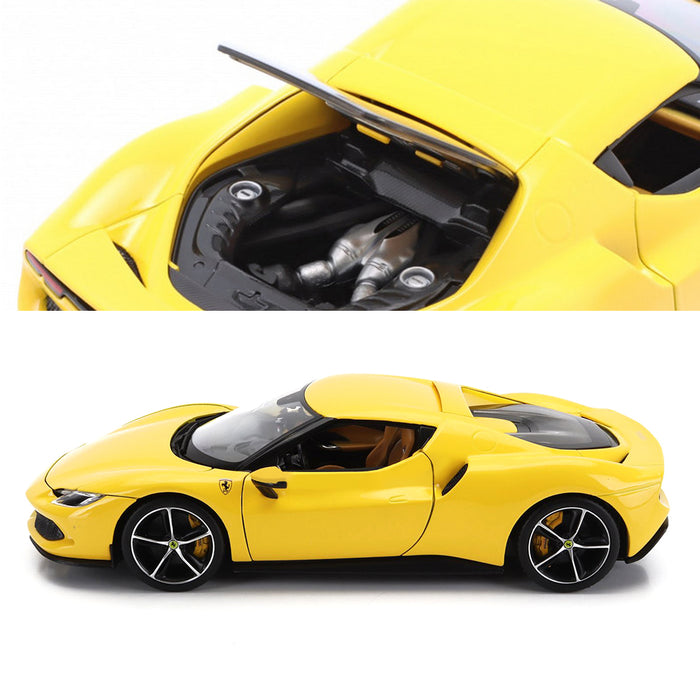 Maisto 1:18 Scale Car Model Ferrari 296 GTB Yellow Metallic Diecast Plastic Part