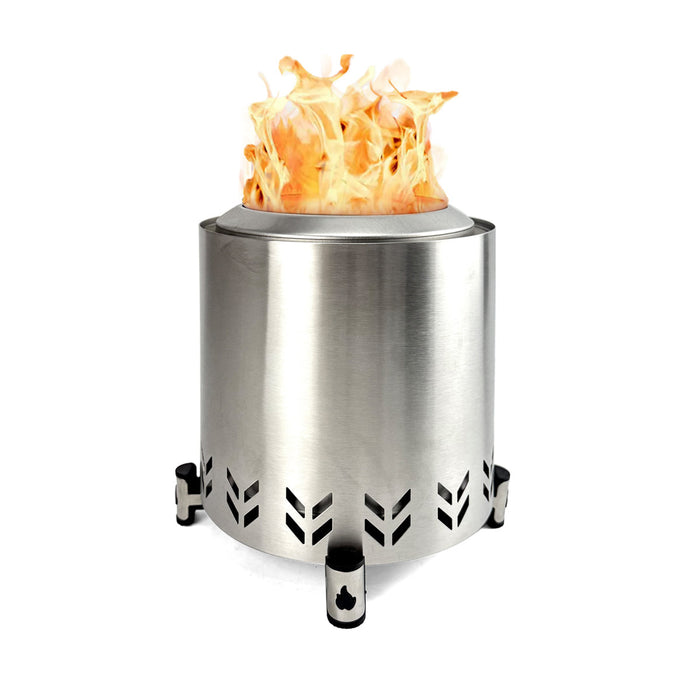 TOW Smokeless Fire Pit,  7Inch Wood Burning Fireplaces with Removable Ash Pan, Portable Outdoor Bonfire Firepit with Stand, Backyard, Patio & Camping, Stainless Steel, Easy Ignition & Setup Trade Me