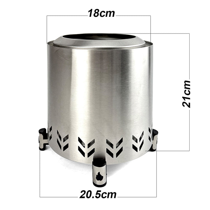 TOW Smokeless Fire Pit,  7Inch Wood Burning Fireplaces with Removable Ash Pan, Portable Outdoor Bonfire Firepit with Stand, Backyard, Patio & Camping, Stainless Steel, Easy Ignition & Setup Trade Me