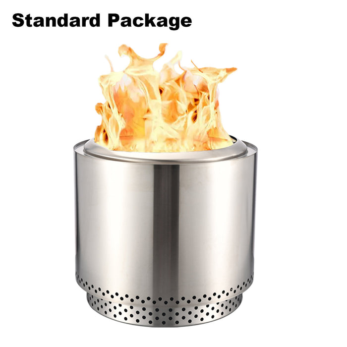 TOW Smokeless Fire Pit, 26.5inch Wood Burning Fireplaces with Removable Ash Pan, Portable Outdoor Bonfire Firepit with Stand, Backyard, Patio & Camping, Stainless Steel, Easy Ignition & Setup Trade Me