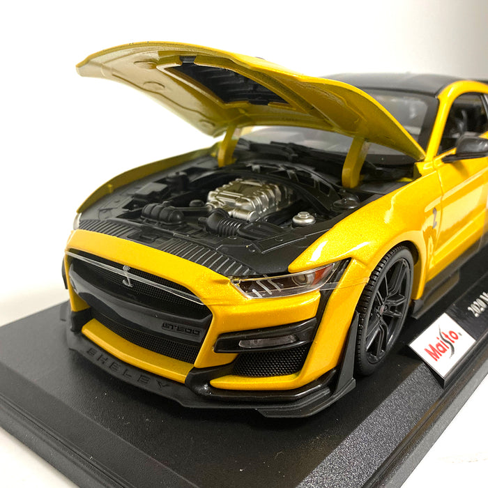 Maisto 1:18 Metallic Diecast With Plastic Yellow GT500 Mustang 2020 Ford Shelby