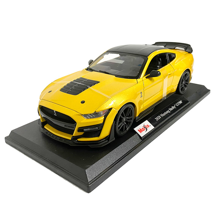 Maisto 1:18 Metallic Diecast With Plastic Yellow GT500 Mustang 2020 Ford Shelby