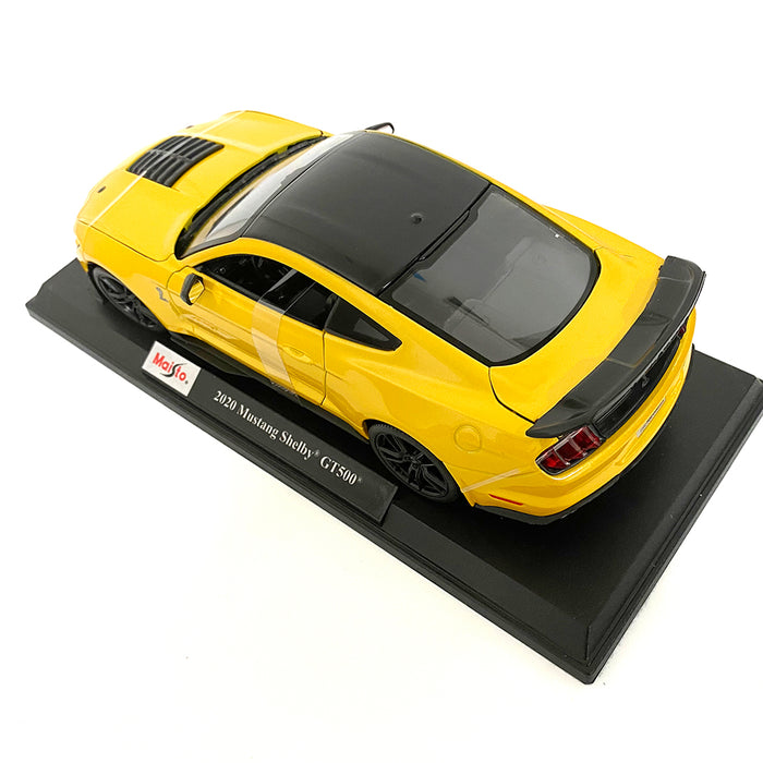 Maisto 1:18 Metallic Diecast With Plastic Yellow GT500 Mustang 2020 Ford Shelby