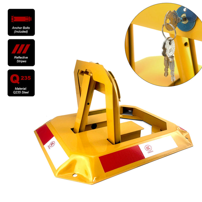 Parkero Rectangle Fold Down Vehicle Parking Lock - Heavy-Duty Safety Barrier locker Car Parking Lock Vehicle Security Trade Me