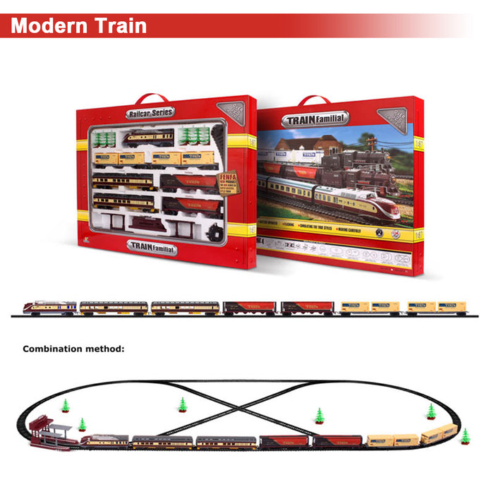 Electric Classic/Modern Toy Train Set Vehicle Rail Track Carriages Kids