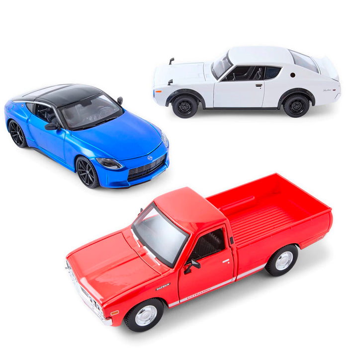 Maisto 1:24 3Pack Diecast Car Nissan Z, Skyline 2000GT-R & Datsun 620 Pick-up