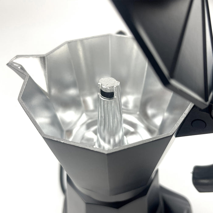 Aluminum Black Electric Moka Coffee Maker Italian Classic Espresso 6 Cups