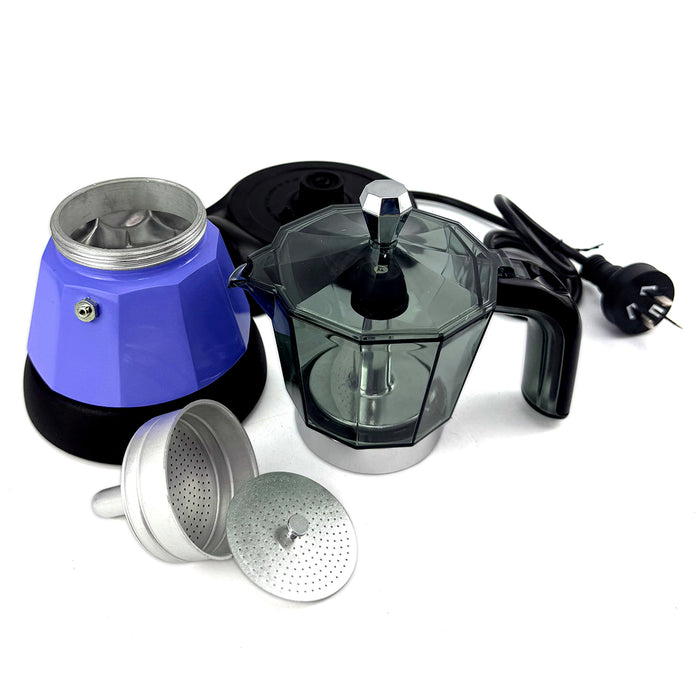 Mornest Electric Moka Coffee Maker Espresso Italian Classic Auto power off for Home 3/6Cups