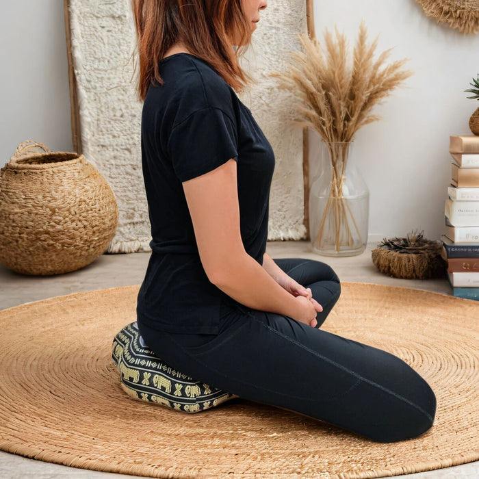 32x12 cm 7-Petal Pocket Ergo-Design Zafu Meditation Cushion 100% Organic Kapok Fiber