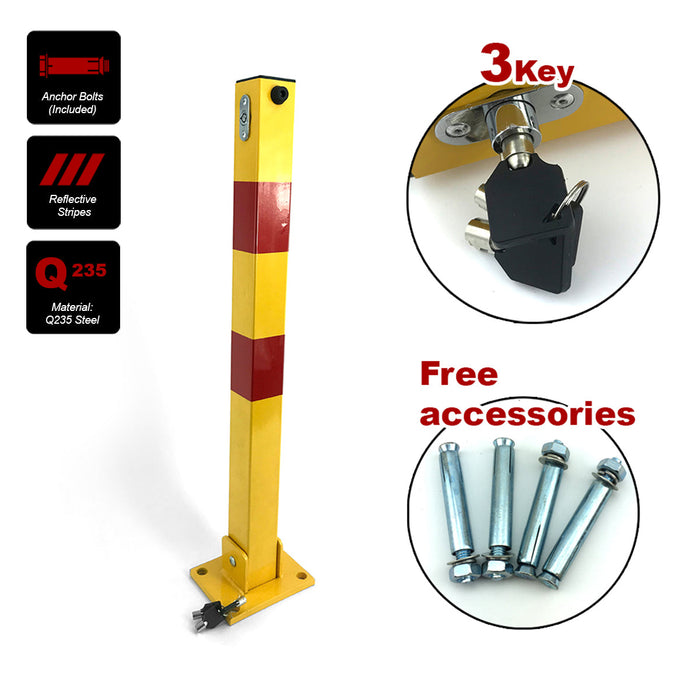 Parkero Square Heavy Duty Fold Down Security Parking Post Lock Safety Barrier 3 Keys Trade Me