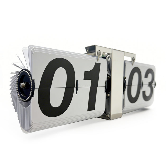 Auto Flip-style Table Desk Wall Clock 24 Hours Battery Powered Dual-purpose