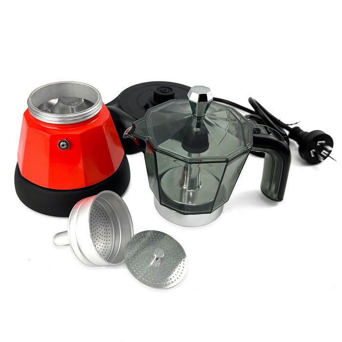 Mornest Electric Moka Coffee Maker Espresso Italian Classic Auto power off for Home 3/6Cups