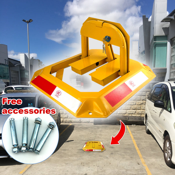 Parkero Rectangle Fold Down Vehicle Parking Lock - Heavy-Duty Safety Barrier locker Car Parking Lock Vehicle Security Trade Me