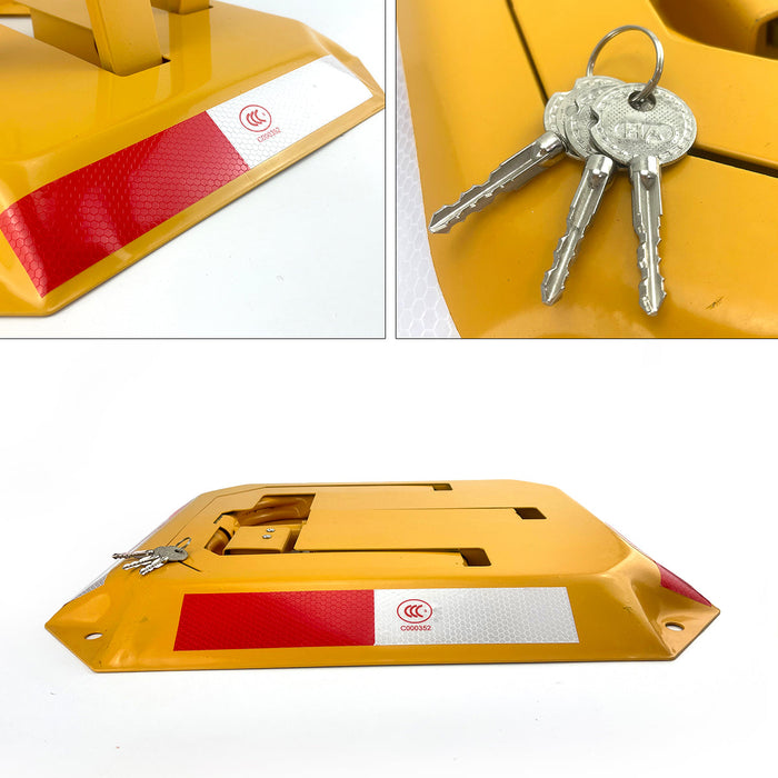Parkero Rectangle Fold Down Vehicle Parking Lock - Heavy-Duty Safety Barrier locker Car Parking Lock Vehicle Security Trade Me