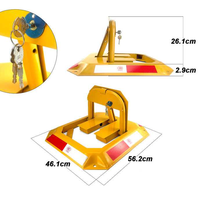 Parkero Rectangle Fold Down Vehicle Parking Lock - Heavy-Duty Safety Barrier locker Car Parking Lock Vehicle Security Trade Me