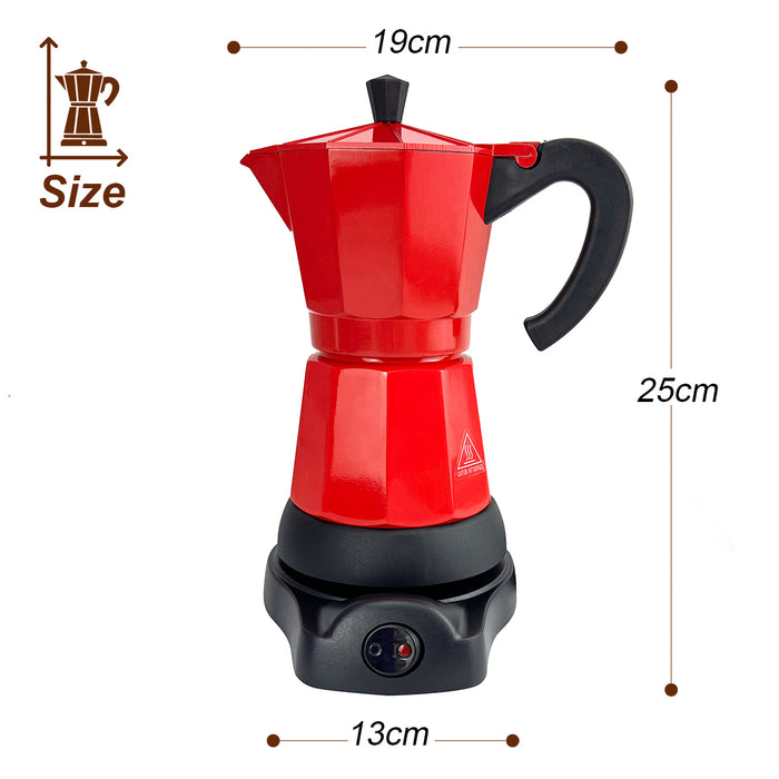 Mornest Electric Aluminium Moka Coffee Maker Espresso Italian Classic auto power off Home 3/6Cups